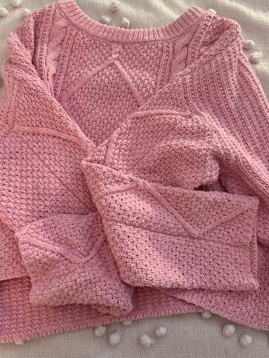 Pink Cable Knit Sweater - Picture 2 of 3